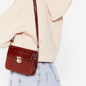 NASTY GAL Want Croc Right Now Crossbody Bag